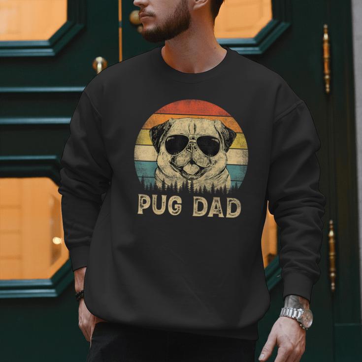 Vintage Pug Dad Dog Lovers Father's Day Tee Men Sweatshirt