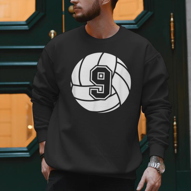 Volleyball Player 9 Volleyball Mom Dad Jersey Number 9 Men Sweatshirt
