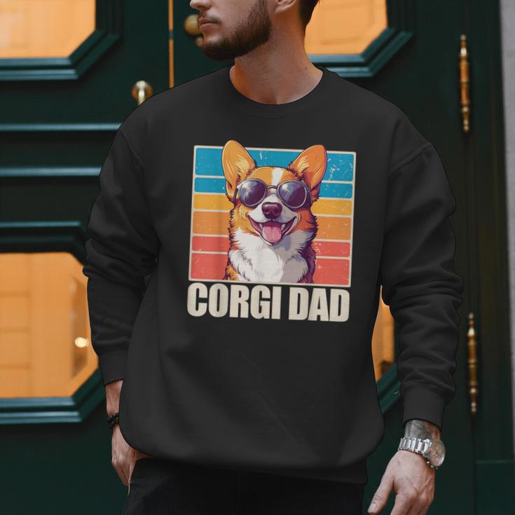 Welsh Corgi Pembroke Dog Corgi Dad -Adults Small Classic Fit Short Sleeve Cotton Polyester Blend Men Sweatshirt