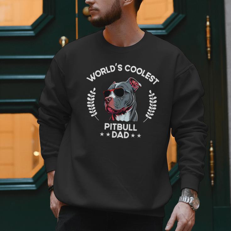World's Coolest Dog Dad Papa Men Pitbull Men Sweatshirt