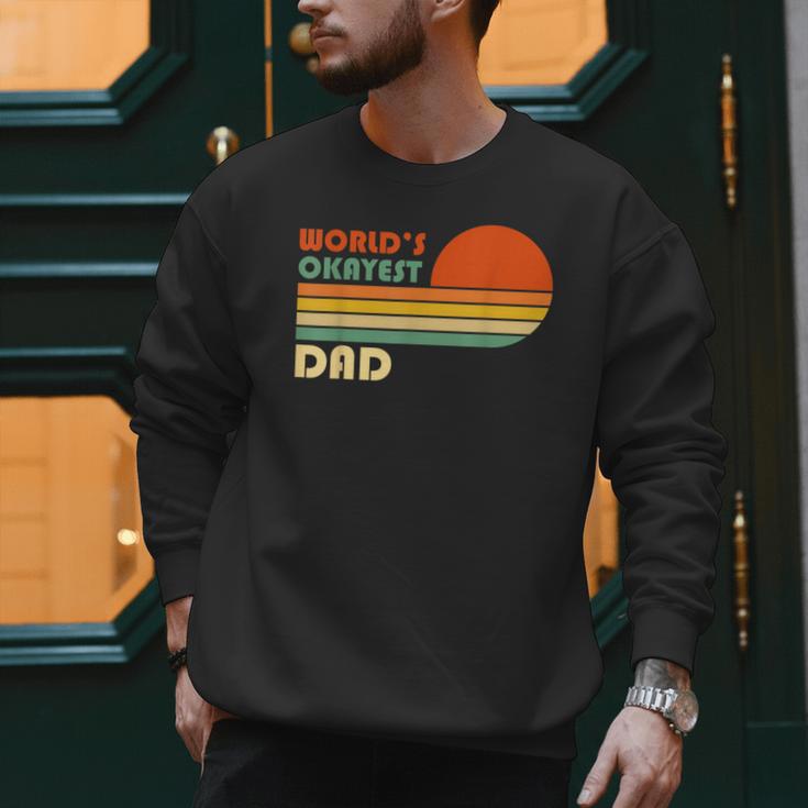 World's Okayest Dad Father Retro Vintage Men Sweatshirt