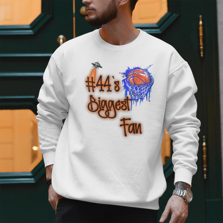 44 Biggest Fan Of Basketball Player Number 44 Dad Mom Men Sweatshirt