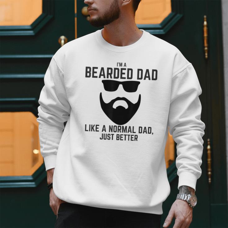 Bearded Dad Beard Humor Superhero Men Sweatshirt