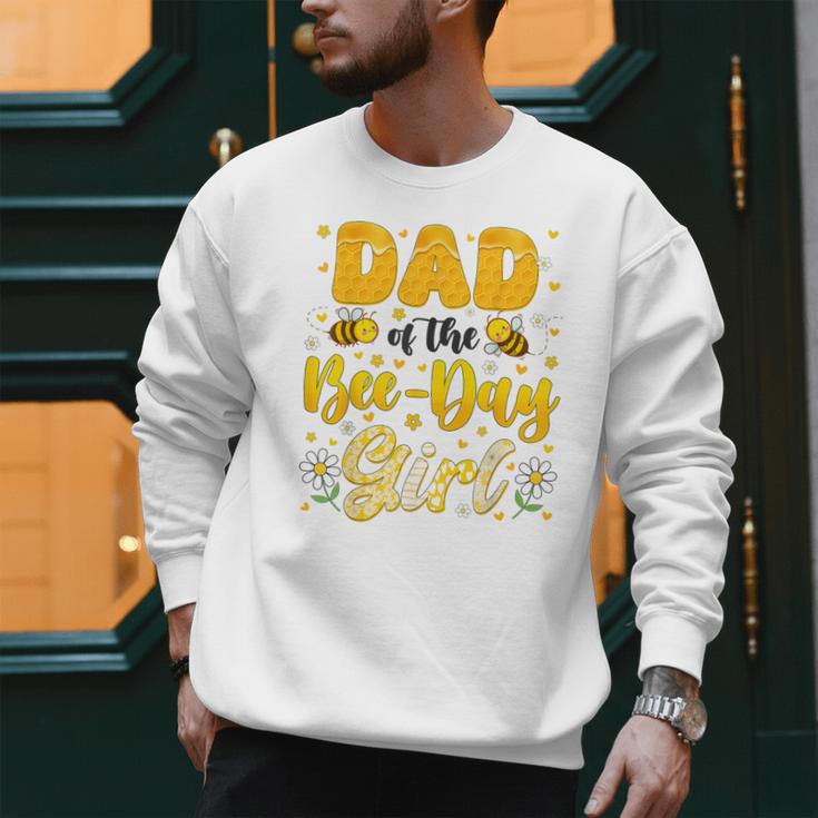 Dad Of The Bee Day Girl Flower Birthday Family Matching Men Sweatshirt