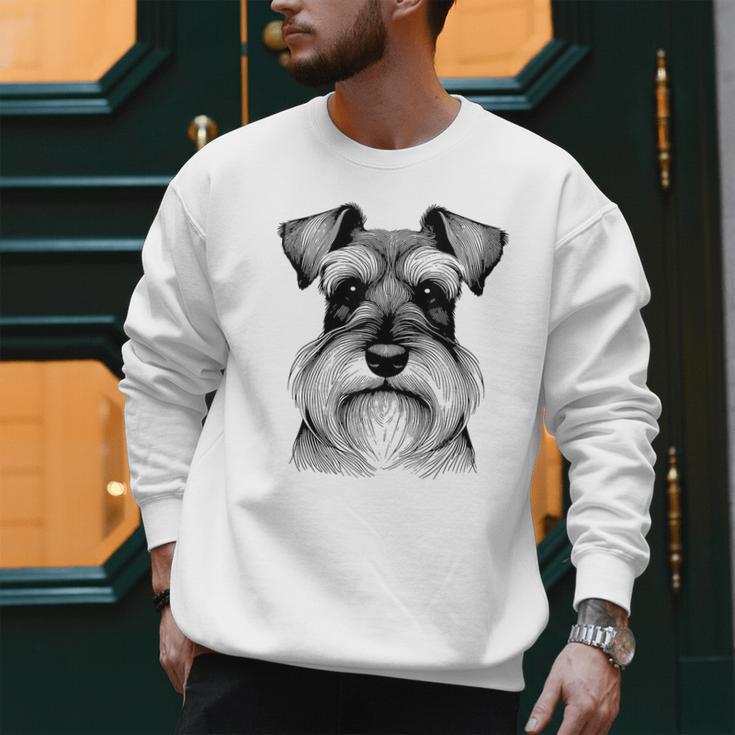 Dog Fingerprint Miniature Schnauzer Dad Mom Men Sweatshirt