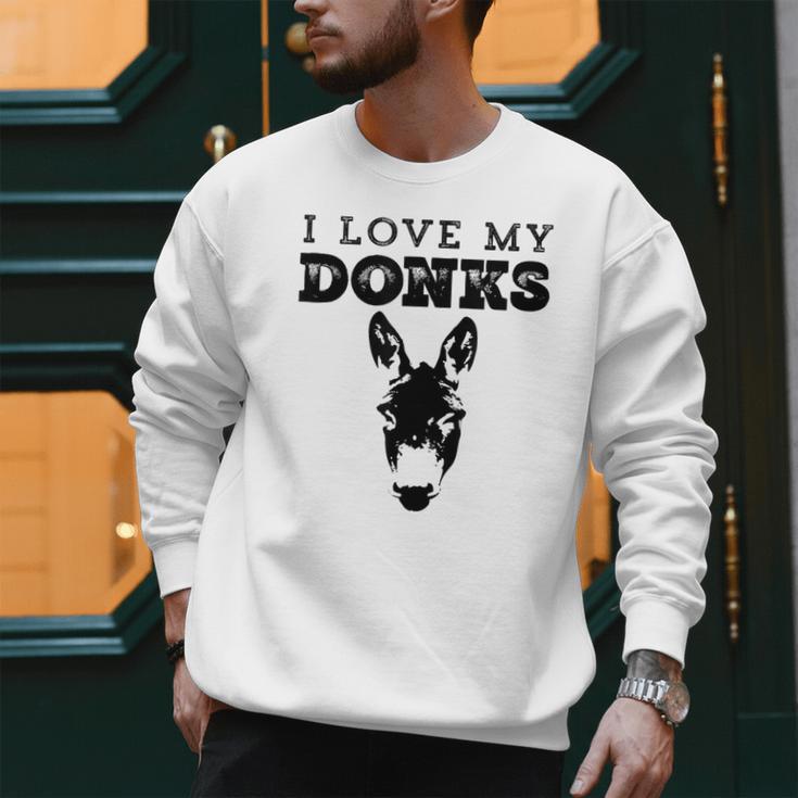 Donkey Mom Or Dad I Love My Donks Farmer Men Sweatshirt