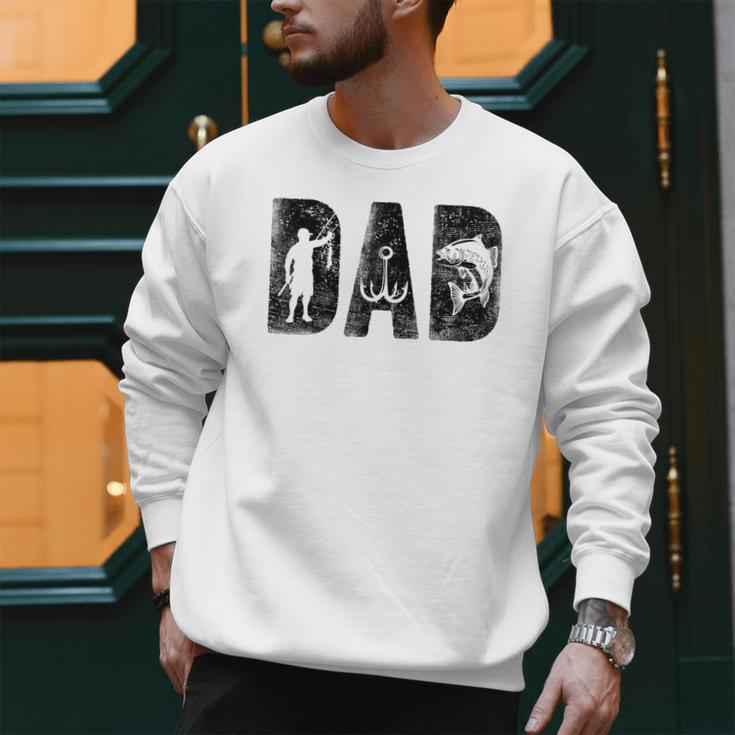 Fishing Dad Birthday Classic Bold Font Fish Daddy Men Sweatshirt