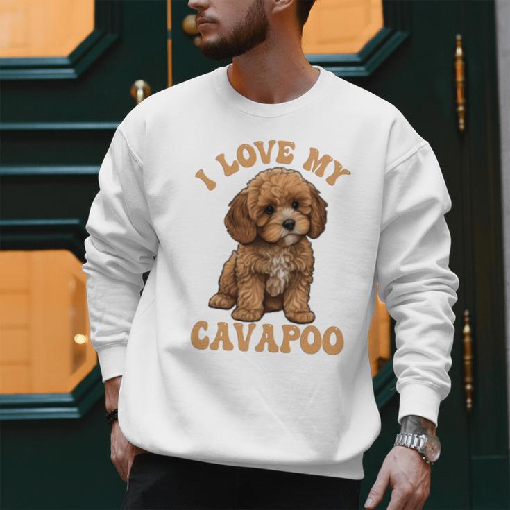 I Love My Cavapoo For Mom Dad Kids Men Sweatshirt
