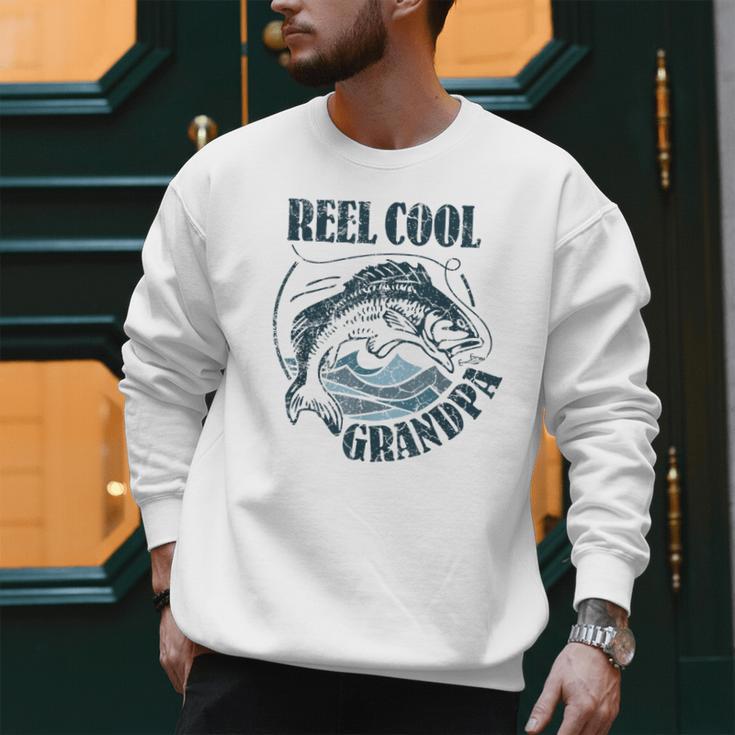 Reel Cool Grandpa Fishing Dad Father's Day Fisherman Men Sweatshirt