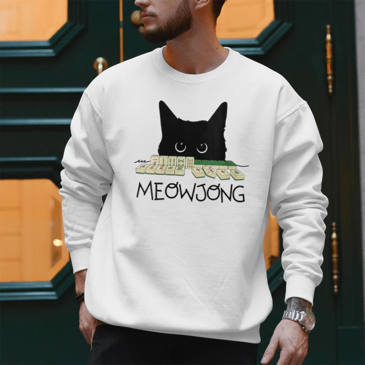Women's Meowjong Cat Mahjong Chinese Game Cat Mom Dad Men Sweatshirt