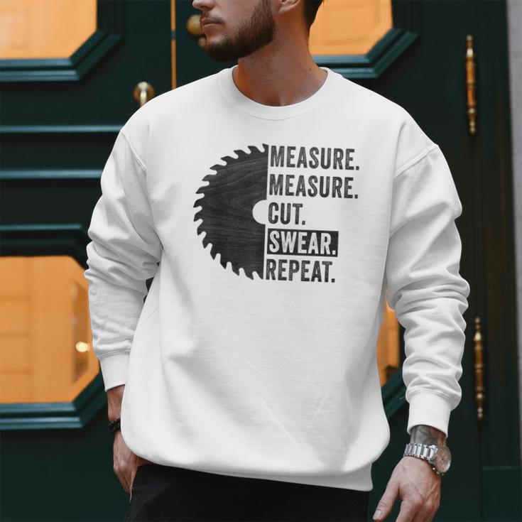 Woodworking Dad Measure Cut Swear Handyman Fathers Day Men Sweatshirt