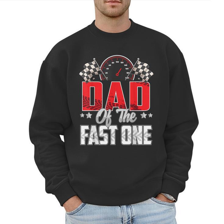 1 Year Old Racing Car Fast One Birthday 1st Family Dad Men Sweatshirt