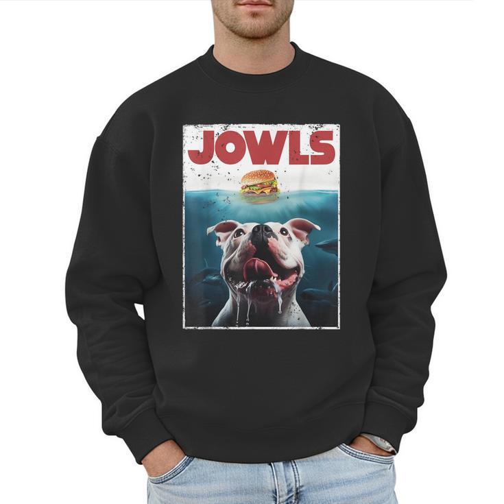 American Bulldog Jowls Burger Bully Dog Mom Dog Dad Men Sweatshirt
