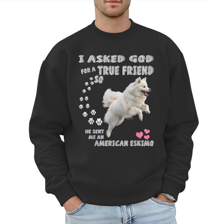 American Eskimo Dog Mom Eskie Dad Art Eskie Lover Quote Men Sweatshirt