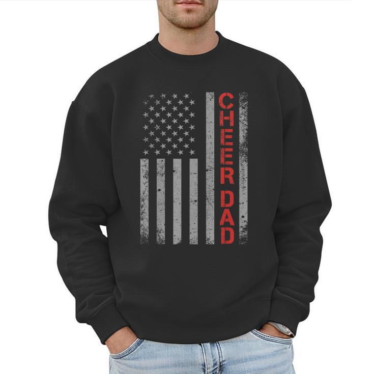 American Flag Cheer Dad Vintage Patriotic Father Cheerleader Men Sweatshirt