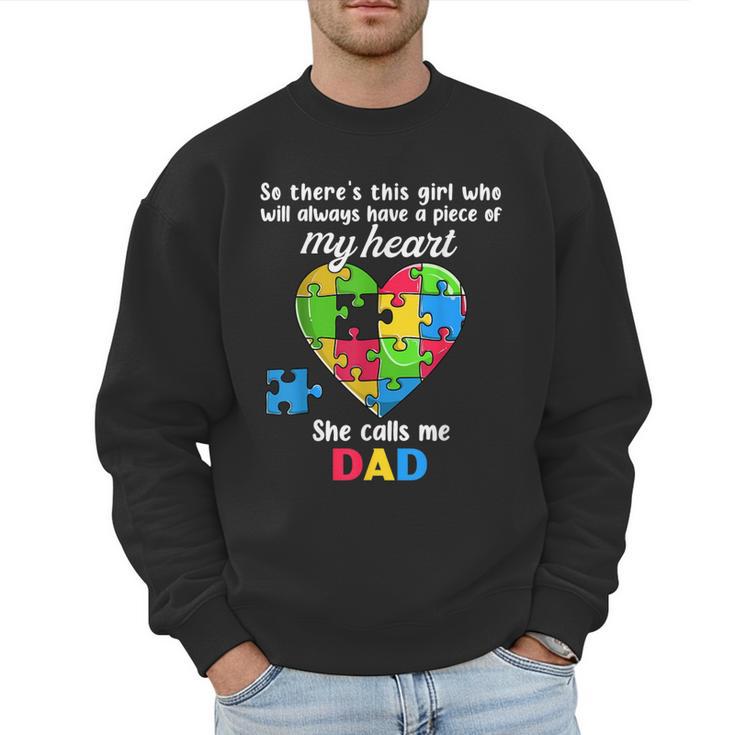 Autism Dad Of Autism Daughter Daddy Shirts Autistic Support Men Sweatshirt