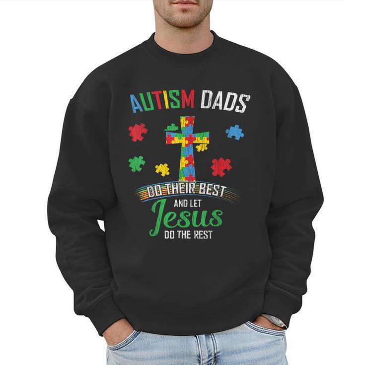 Autism Dad Son Father Autistic Kid Awareness Jesus Christian Men Sweatshirt