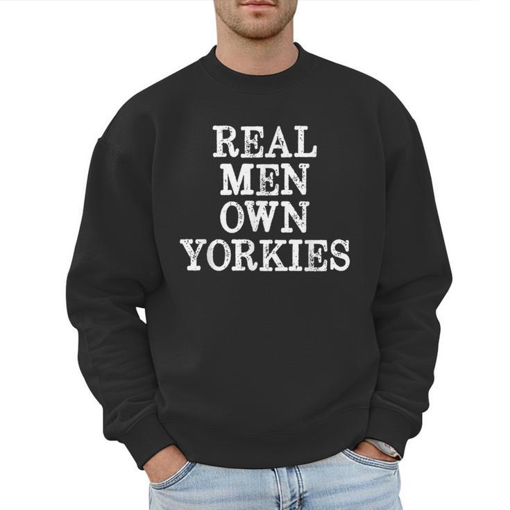 BDAZ Yorkie Dad Real Men Own Yorkies Terriers Dog Husband Small Men Sweatshirt