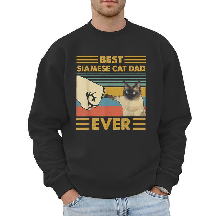 Best Siamese Cat Dad Ever Retro Vintage Sunset Men Sweatshirt