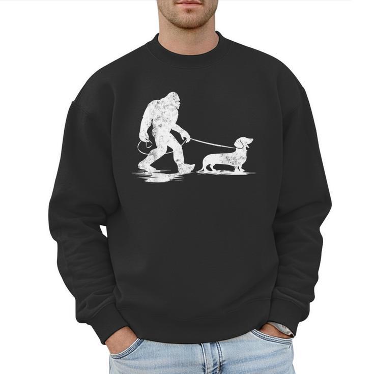 Bigfoot Walking Dachshund Tee Wiener Dog Dad Men Sweatshirt