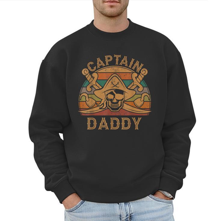 Captain Daddy Pirate Jolly Roger Flag Dad Halloween Men Sweatshirt