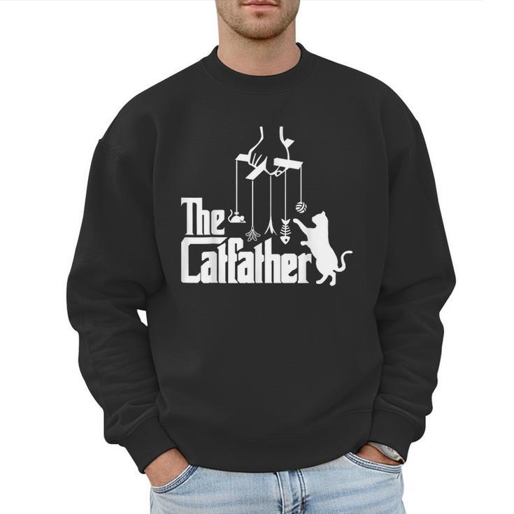 Cat Dad Life The Catfather Fathers Day Vintage Men Sweatshirt