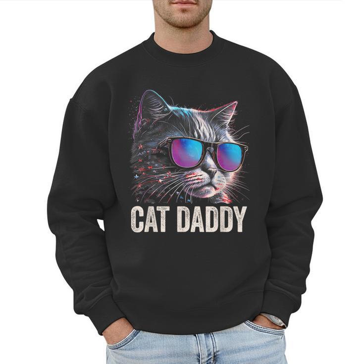 Cat Daddy Shirt Cat Sunglasses Cool Cat Dad Men Father Men Sweatshirt