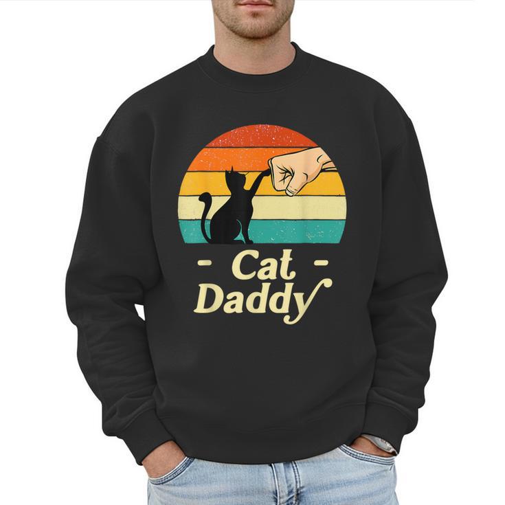Cat Daddy Vintage Cat Lover Cat Dad Fathers Day Men Sweatshirt
