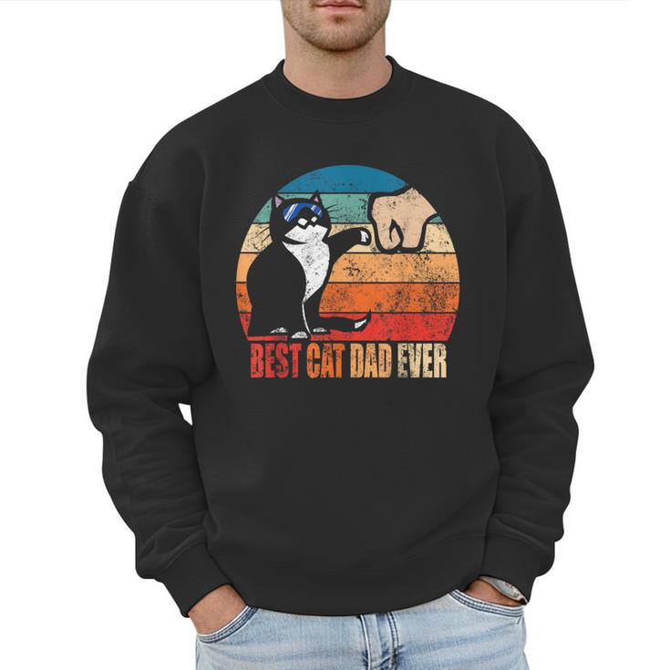 Cat Loving Daddy Fathers Day Mens None Best Cat Dad Ever Paw Fist Bump Fathers Day Tee T Shirt Small US Men Sweatshirt