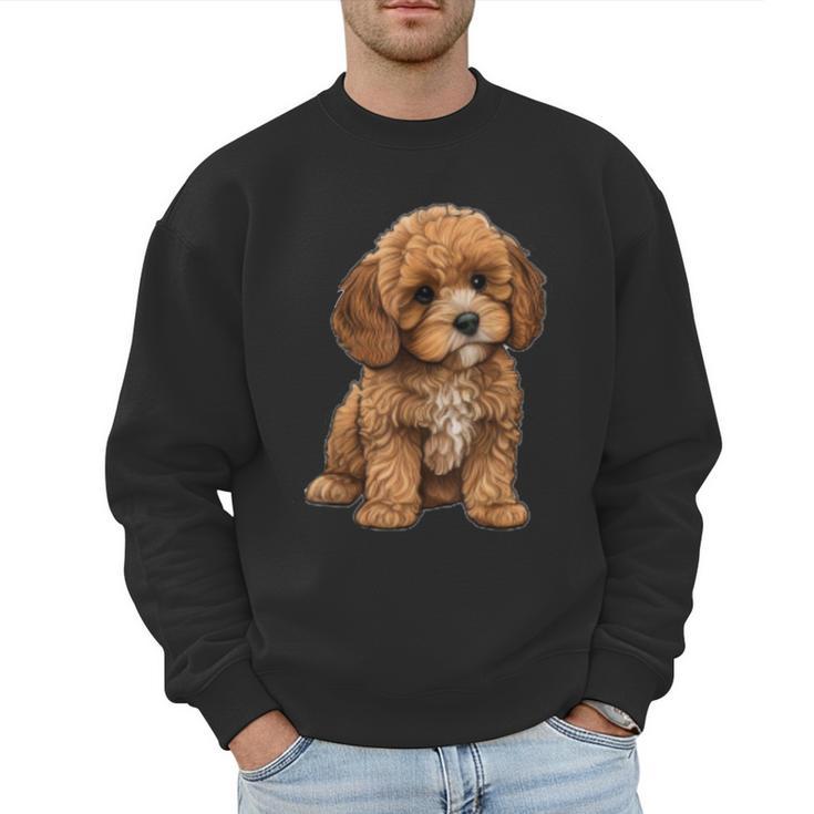 Cavapoo Breed Pet Lover Art Dog For Mom Dad Kids Men Sweatshirt