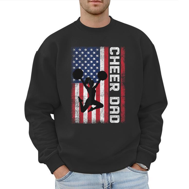 Cheer Dad American Flag Cheerleader Support Men Sweatshirt