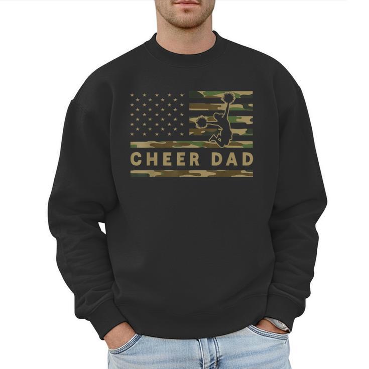 Cheer Dad Camo American Flag Cheerleader Supporter Men Sweatshirt