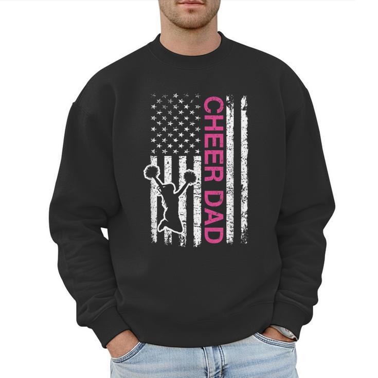 Cheer Dad Flag Pink Cheerleading Men Sweatshirt
