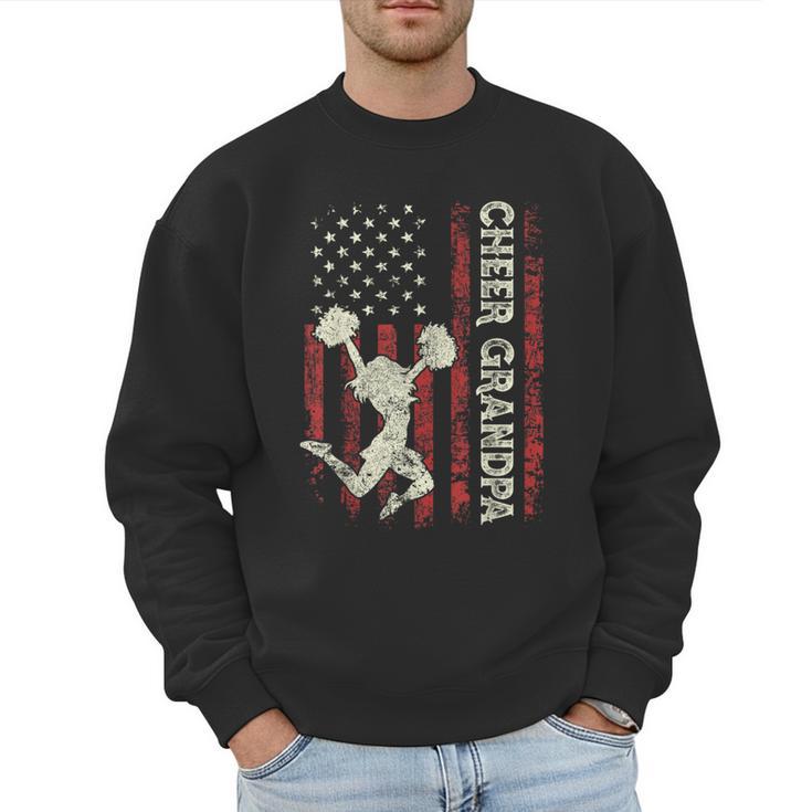 Cheer Grandpa US Flag Dad Patriotic Cheerleader Fathers Day Men Sweatshirt