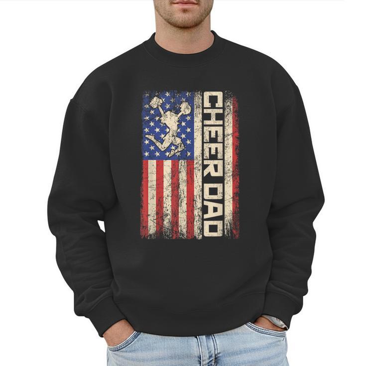 Cheerleader Dad Cheer Dad American US Flag Father Team Men Sweatshirt