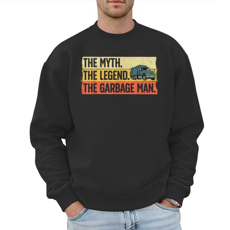 Cool Garbage Man Art For Men Dad Father Garbage Dump Truck Men Sweatshirt