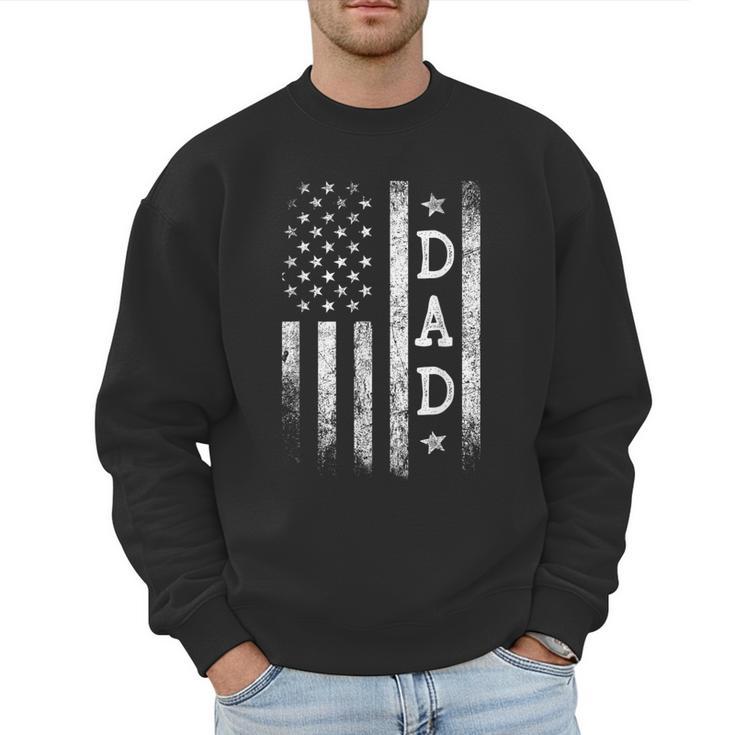 Dad American Flag Dad Patriotic Father's Day Men Sweatshirt