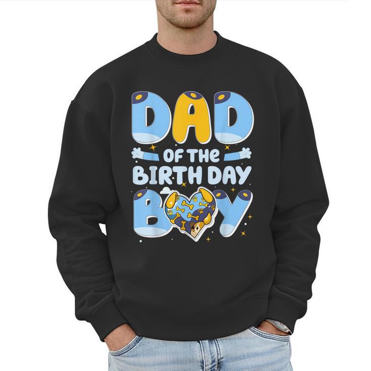 Dad Of The Birthday Boy Blue Dog Family Matching Men Sweatshirt
