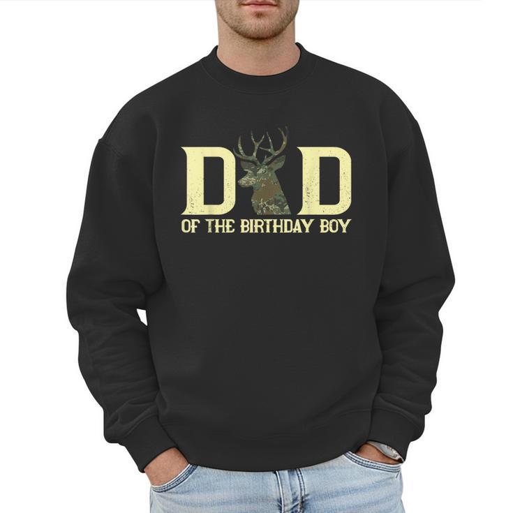 Dad Of The Birthday Boy Deer Hunter Camouflage Flag Men Sweatshirt