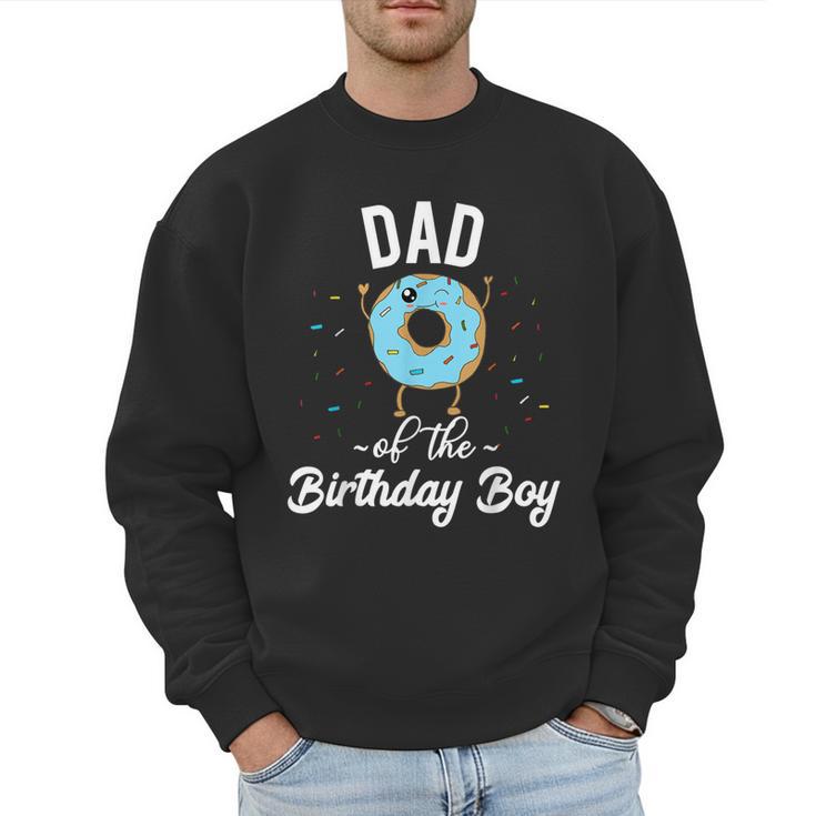 Dad Of The Birthday Boy Donut Theme Party Blue Father Men Sweatshirt