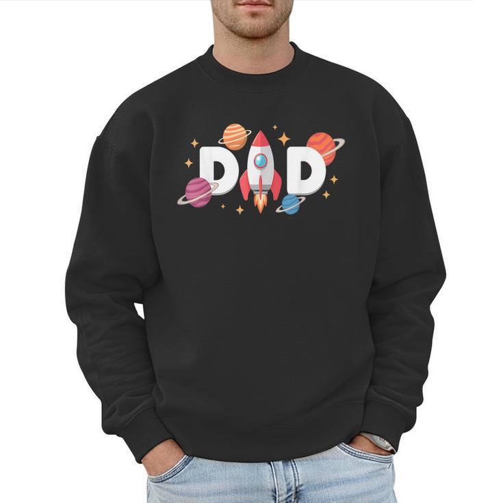 Dad Of The Birthday Boys Space Astronaut 1st Birthday Family Men Sweatshirt