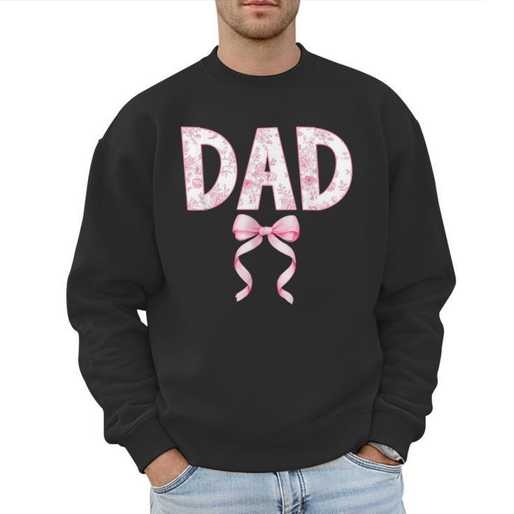 Dad Birthday Squad Matching Coquette Bow Family Party Men Sweatshirt
