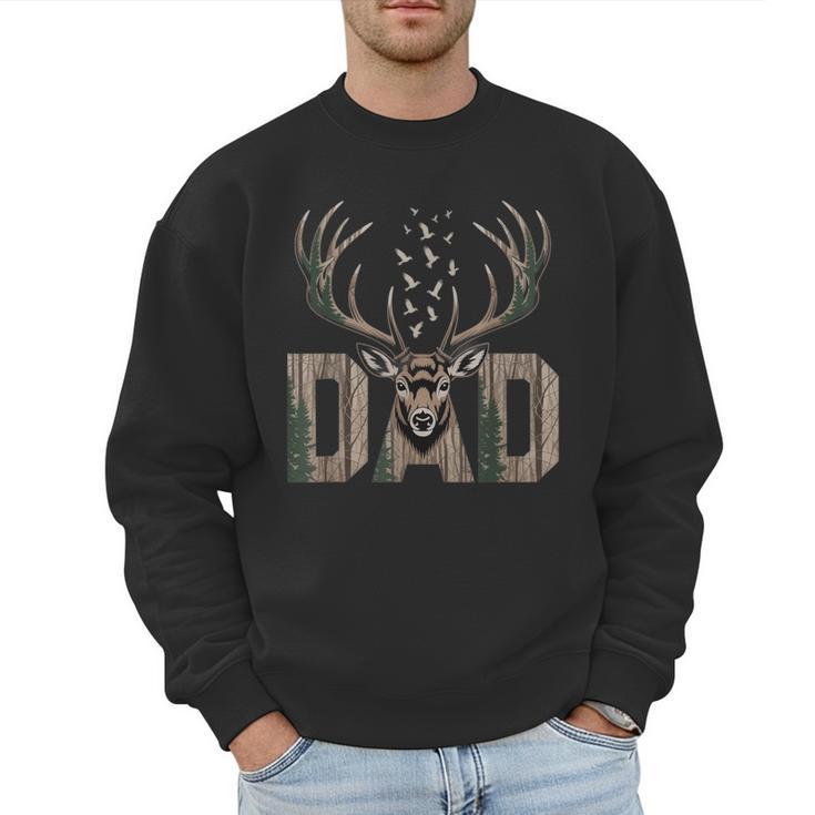 Dad Deer Hunting Camo Father Hunters Buck Camouflage Nature Men Sweatshirt