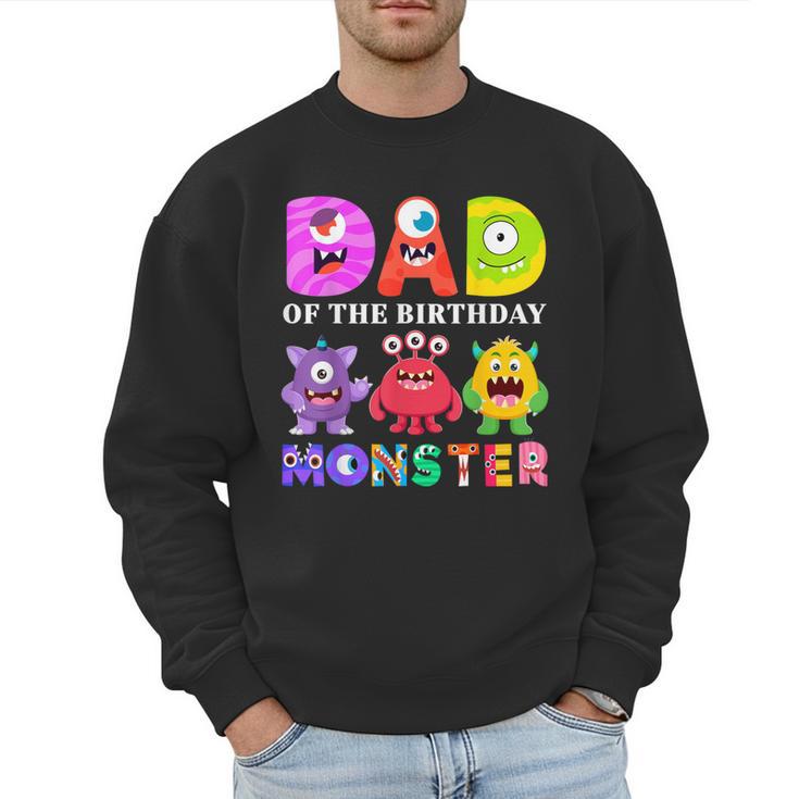Dad Little Monster Kids 1st Birthday Party Family Monster Small Men Sweatshirt