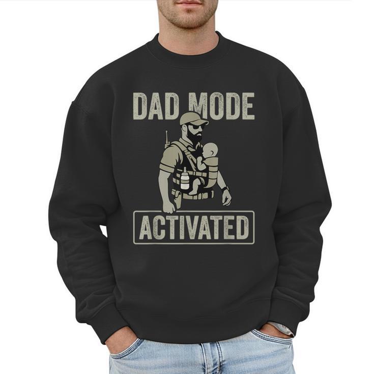 Dad Mode Activated Tactical Baby Carrier Military Father Men Sweatshirt
