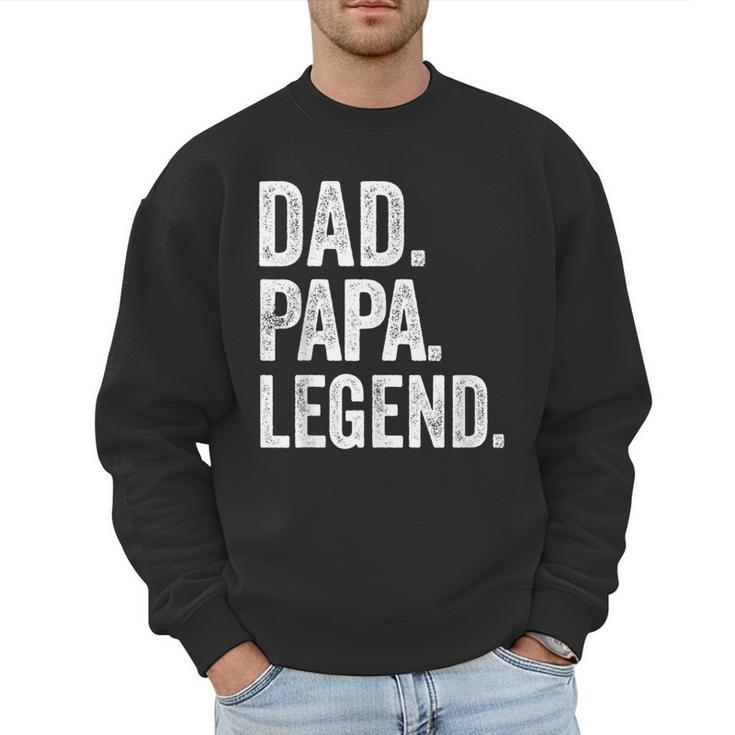 Dad Papa Legend Vintage Distressed Bold Papa Graphic Men Sweatshirt