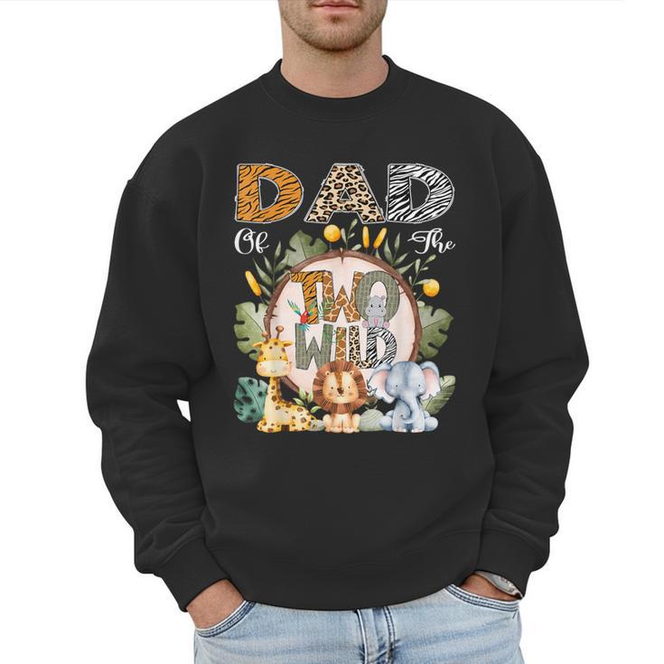Dad Of The Two Wild Animal Safari 2Nd Birthday Party Men Sweatshirt