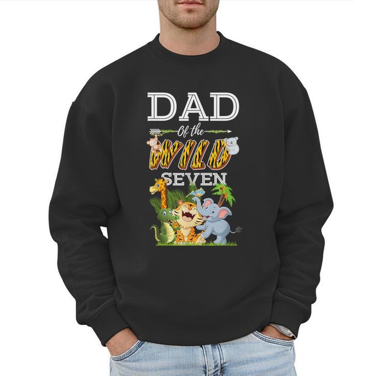 Dad Of The Wild Seven Animal Safari 7th Birthday Party Men Sweatshirt