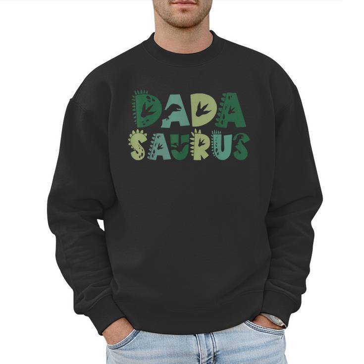 Dada Saurus Dad Dinosaur Three Rex Birthday Boy Girl Family Men Sweatshirt