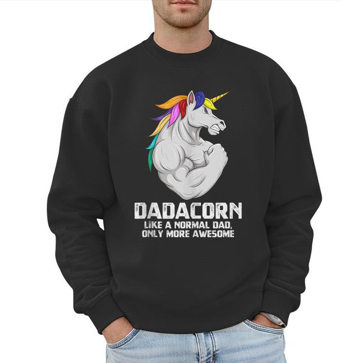 Dadacorn Muscle Dad Unicorn Fathers Day Men Sweatshirt